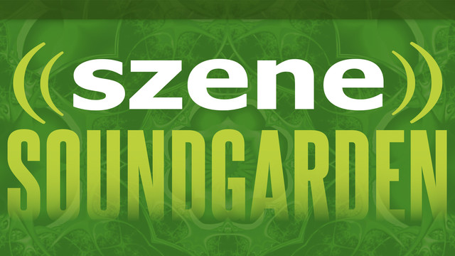 Ein grüner Banner mit der Aufschrift ((szene)) Soundgarden