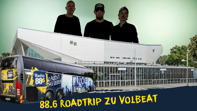 Der 88.6 Bus vor der Wiener Stadthalle mit Volbeat im Hintergrund