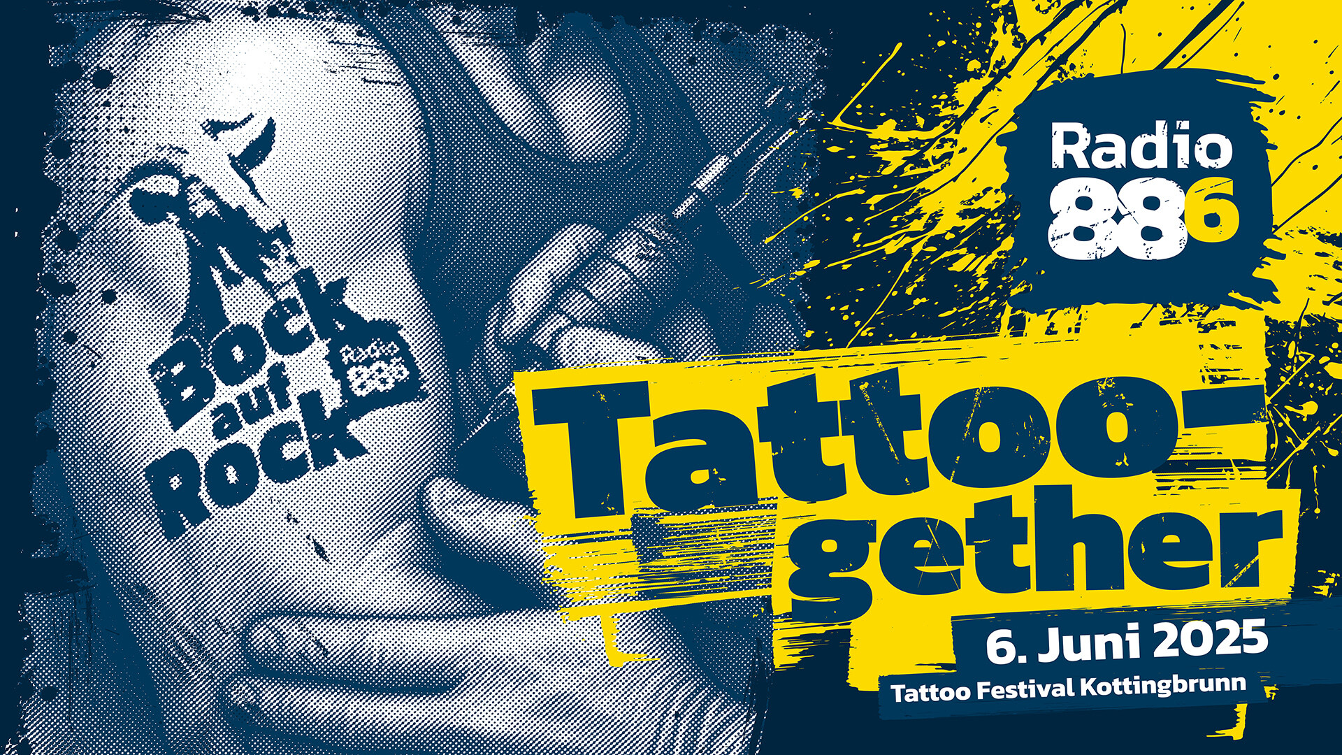 eine Frau mit Tattoos auf Hals und Armen dem Bock auf Rock Tattoo am Oberarm eine Frau mit Tattoos auf Hals und Armen dem Bock auf Rock Tattoo am Oberarm