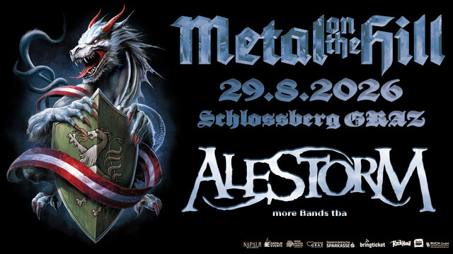 Ein Plakat vom Metal on the Hill Festival mit Datum und den auftretenden Bands