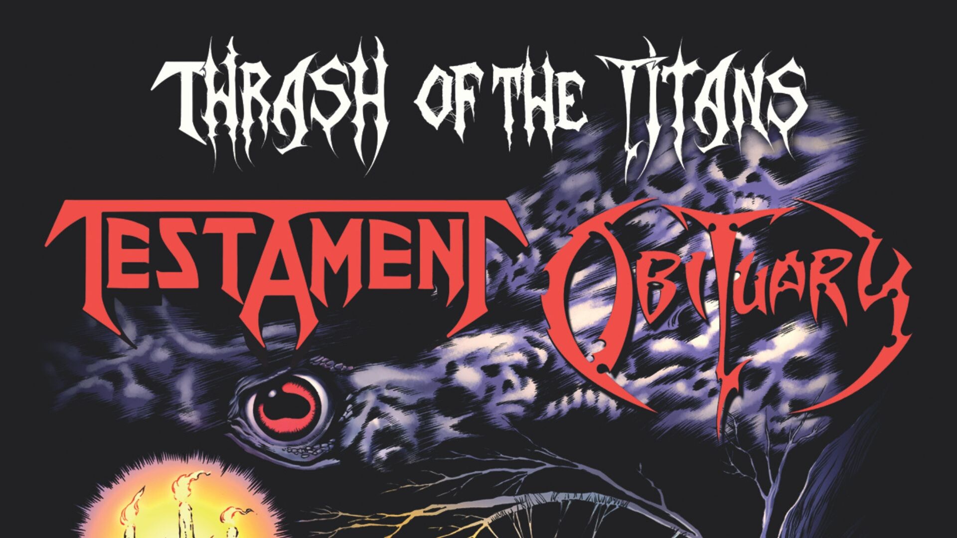 Thrash of the Titans Tour Ein Tour Plakat der Thrash of the Titans Tour mit den Bands Testament und Obituaryy