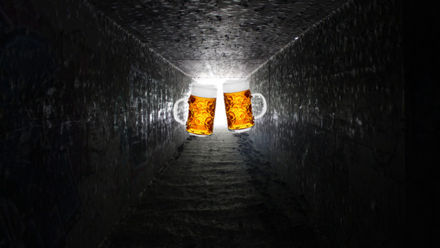 Bier im Tunnel