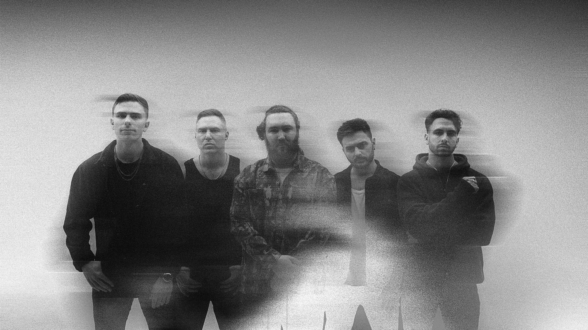 Bandfoto in altem schwarz weiß Polaroid Stil