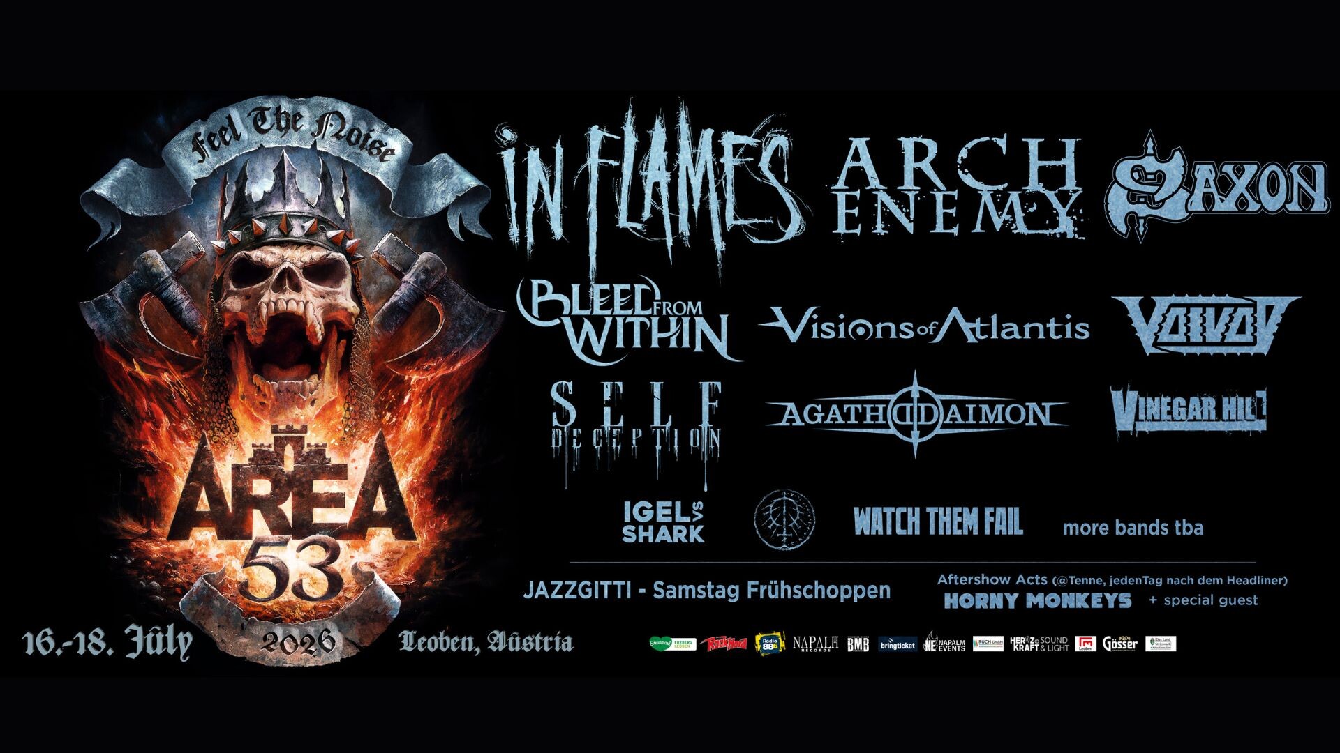 Area 53 Festival mit Bandlogos